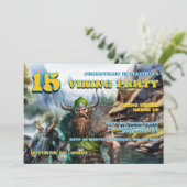 Boys Birthday Invitation 8–16 | Viking Warrior  Einladung (Stehend Vorderseite)