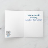 Boys Birthday Niedlich Cartoon Robot Blue Karte (Innenseite)