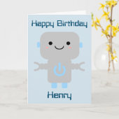 Boys Birthday Niedlich Cartoon Robot Rocket Karte (Gelbe Blume)