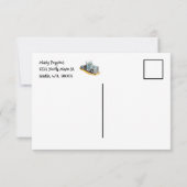 Boys Birthday Party Blue Semi Truck Dankeskarte (Rückseite)