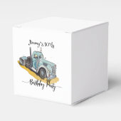 Boys Birthday Party Blue Semi Truck Geschenkschachtel (Vorderseite)