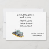 Boys Birthday Party Blue Semi Truck Save The Date (Rückseite)