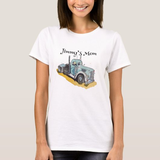 Boys Birthday Party Blue Semi Truck T-Shirt (Vorderseite)
