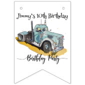 Boys Birthday Party Blue Semi Truck Wimpelkette (Erste Fahne)