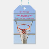 Boys Birthday Party Blue Sky Basketball Hoop Geschenkanhänger (Vorderseite)