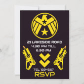 Boys Birthday Party Einladung Dart Wars (Rückseite)