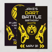 Boys Birthday Party Einladung Dart Wars (Vorne/Hinten)