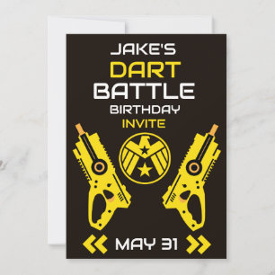 Boys Birthday Party Einladung Dart Wars