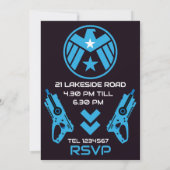 Boys Birthday Party Einladung Dart Wars (Rückseite)