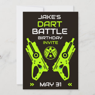 Boys Birthday Party Einladung Dart Wars