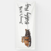 Boys Birthday Party Orange Semi Truck Banner (Vertikal)