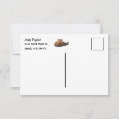 Boys Birthday Party Orange Semi Truck Dankeskarte (Rückseite)