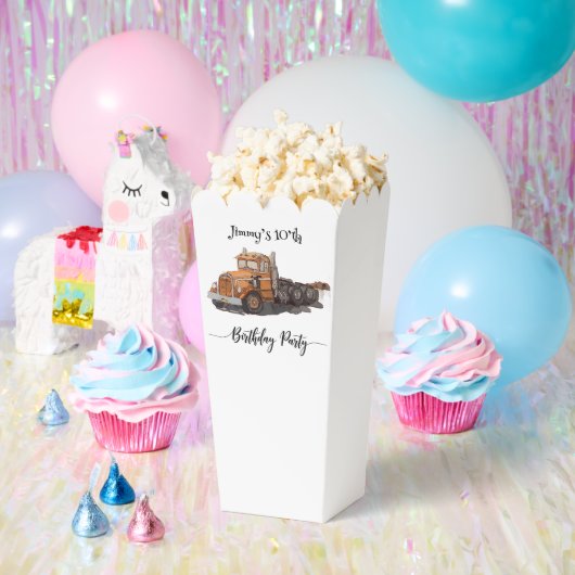 Boys Birthday Party Orange Semi Truck Geschenkschachtel (Party)