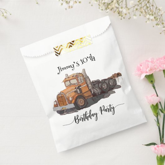 Boys Birthday Party Orange Semi Truck Geschenktütchen (Versiegelt)
