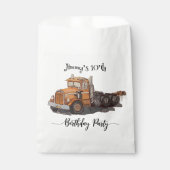Boys Birthday Party Orange Semi Truck Geschenktütchen (Vorderseite)