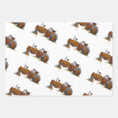 Boys birthday party with antique tractor design geschenkpapier set (Vorderseite 2)