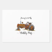 Boys birthday party with antique tractor design geschenkpapier set (Vorderseite)