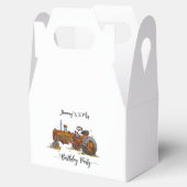 Boys birthday party with antique tractor design geschenkschachtel (Geöffnet)