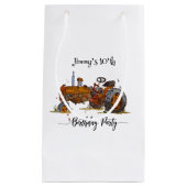 Boys birthday party with antique tractor design kleine geschenktüte (Vorderseite)