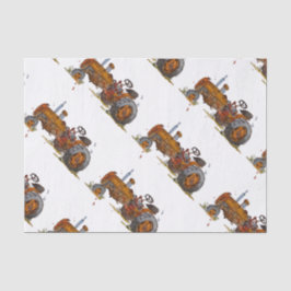 Boys birthday party with antique tractor design seidenpapier