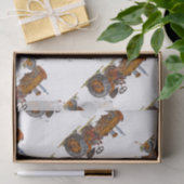 Boys birthday party with antique tractor design seidenpapier (Geschenk)