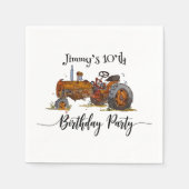 Boys birthday party with antique tractor design serviette (Vorderseite)