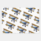 Boys birthday party with blue and yellow biplane geschenkpapier set (Vorderseite 2)