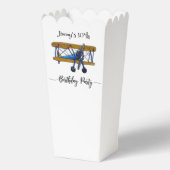 Boys birthday party with blue and yellow biplane geschenkschachtel (Vorderseite)