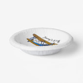 Boys birthday party with blue and yellow biplane pappteller (Gewinkelt)