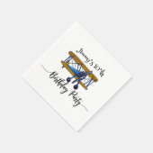 Boys birthday party with blue and yellow biplane serviette (Ecke)