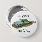 Boys birthday party with two toned sedan button (Vorne & Hinten)