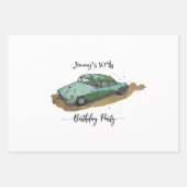 Boys birthday party with two toned sedan geschenkpapier set (Vorderseite)