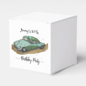 Boys birthday party with two toned sedan geschenkschachtel (Vorderseite)