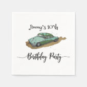 Boys birthday party with two toned sedan serviette (Vorderseite)