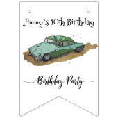 Boys birthday party with two toned sedan wimpelkette (Erste Fahne)
