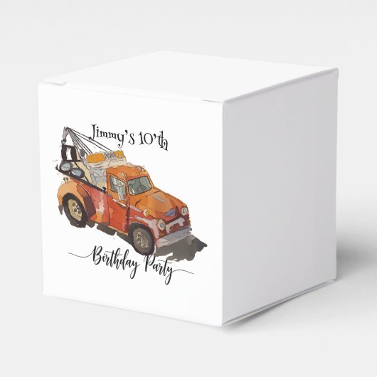 Boys birthday party with wrecker geschenkschachtel (Vorderseite)