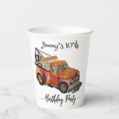 Boys birthday party with wrecker pappbecher (Rückseite)