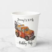 Boys birthday party with wrecker pappbecher (Vorderseite)