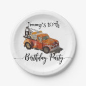 Boys birthday party with wrecker pappteller (Vorderseite)