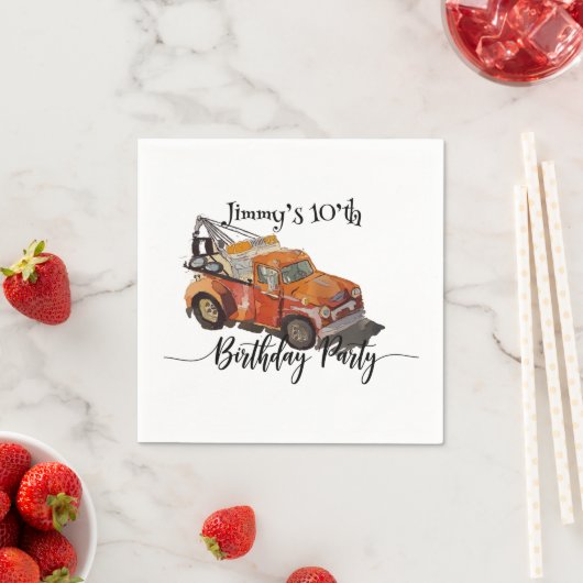 Boys birthday party with wrecker serviette (Beispiel)