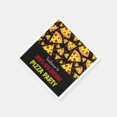 Boys Birthday Pepperoni Pizza Gemustertes Party Serviette (Ecke)