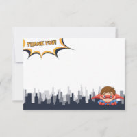 Boy's Birthday Superhero Party - Danke Karte