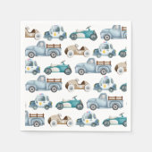 Boys Birthday Vintage Car Theme Serviette (Vorderseite)