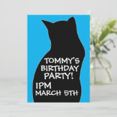 BOYS BLACK CAT BIRTHTAY PARTY INVITATIONEN EINLADUNG (Stehend Vorderseite)
