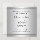 Boys Black Graduation Party Einladung (Rückseite)