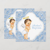 Boys Blue Angel Baptisse Einladung (Vorne/Hinten)