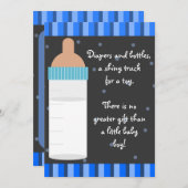 Boys Blue Baby Flasche Babydusche Einladungen (Vorne/Hinten)