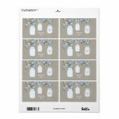 Boys Blue Burlap Mason Jar Wasserflaschen Labels (Vorne)