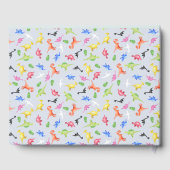 Boys Blue Dinosaur Pattern Baby Dusche Gästebuch (Rückseite)