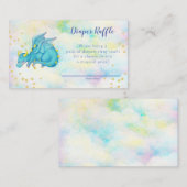 Boys Blue Dragon Diaper Raffle Baby Dusche Begleitkarte (Vorne/Hinten)